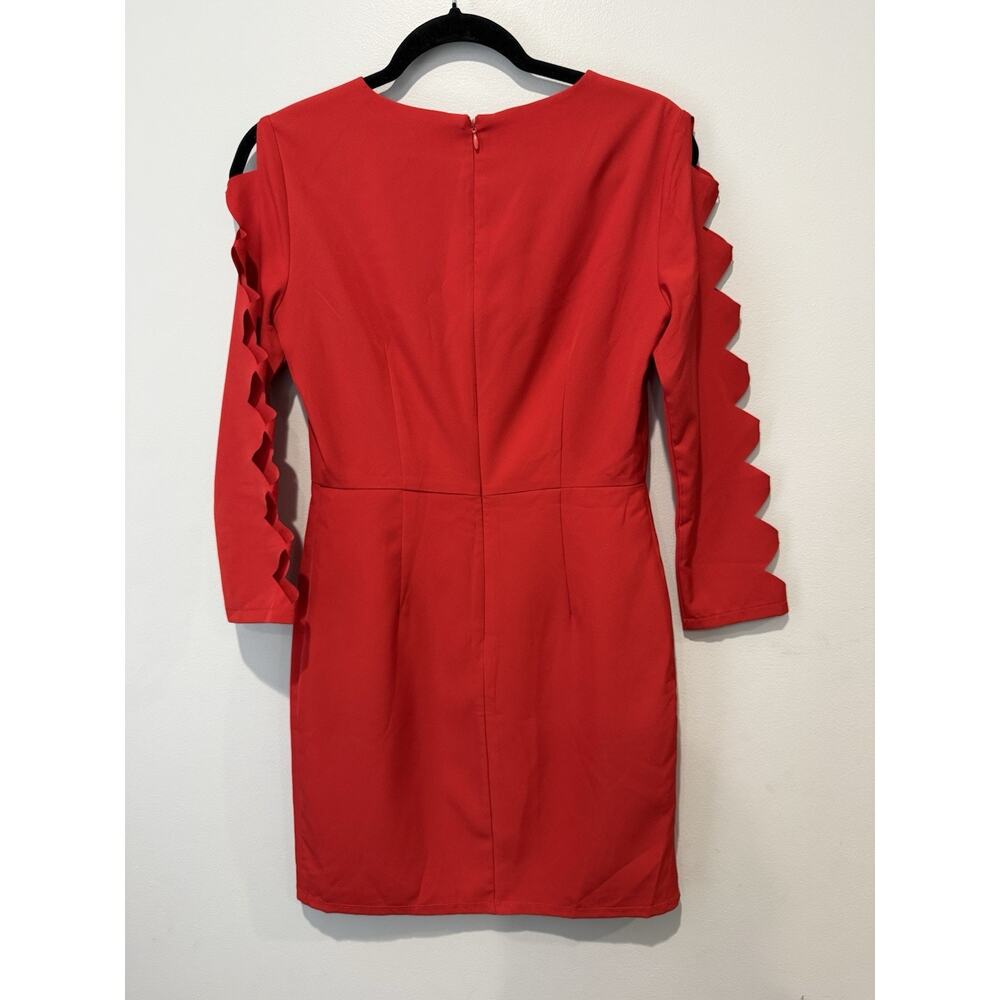 Lulus Red Sexy Romantic Mini Women's Dress Small Long Sleeve Cut Outs Modern - Picture 7 of 13